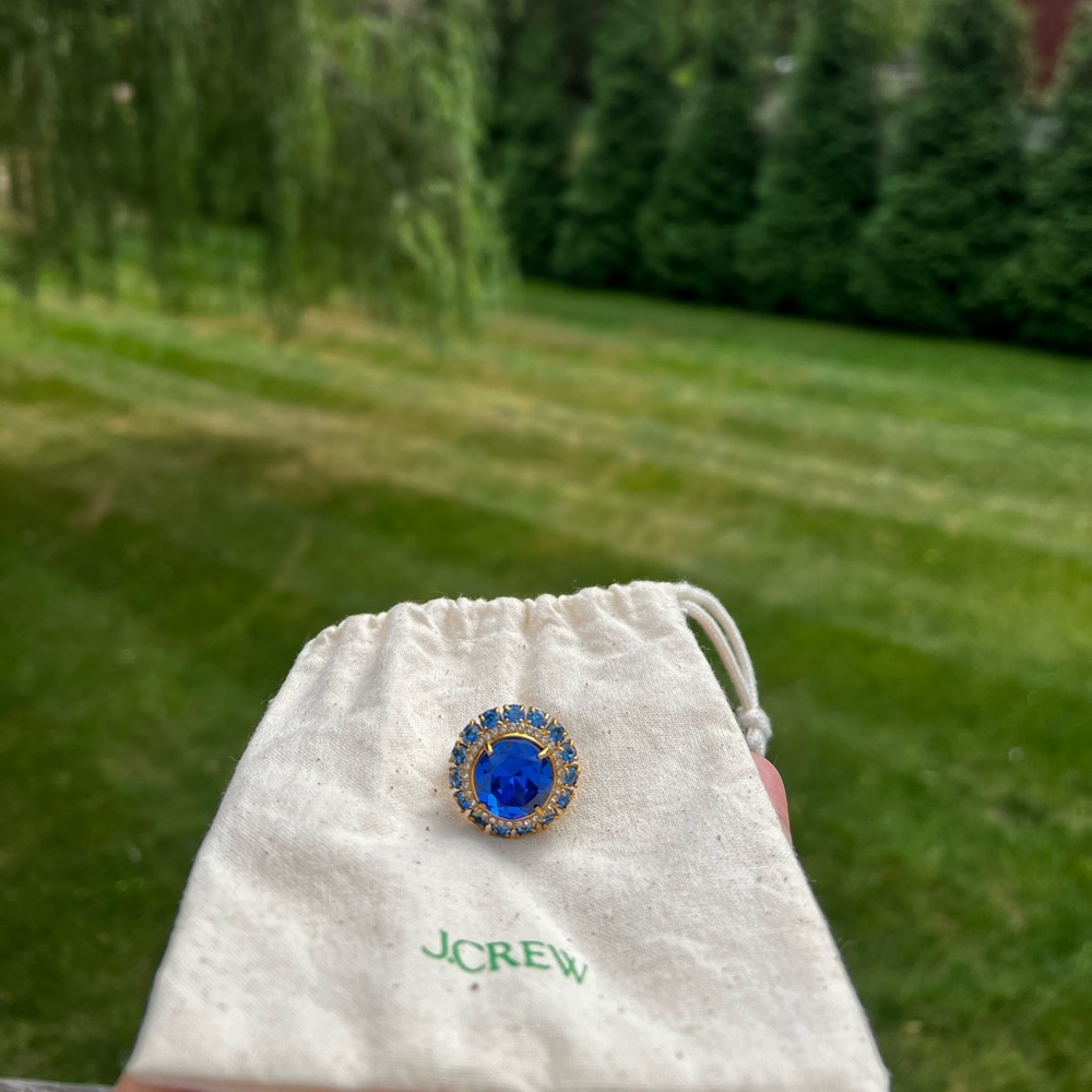 J.Crew Elegant Blue and Gold Ring - Picture 3 of 5